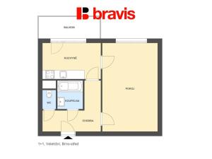 Pronájem bytu 1+1, Brno, Veletržní, 38 m2