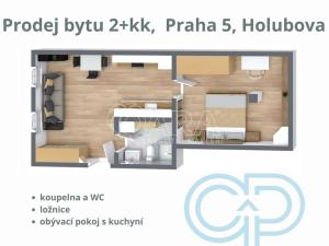 Prodej bytu 2+kk, Praha - Smíchov, Holubova, 48 m2