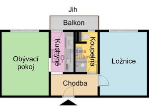Pronájem bytu 2+1, Jindřichův Hradec, 52 m2