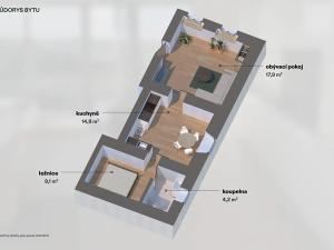 Pronájem bytu 2+1, Hodkovice nad Mohelkou, Liberecká, 45 m2