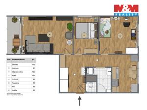 Prodej bytu 3+1, Kadaň, 1. máje, 61 m2