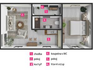 Pronájem bytu 2+kk, Znojmo, Smetanova, 53 m2