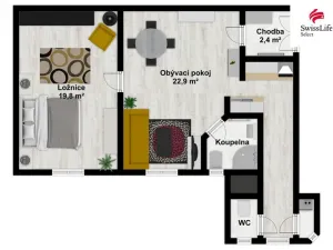 Pronájem bytu 2+kk, Plzeň, Houškova, 63 m2