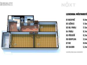 Prodej bytu 3+1, Brno, Vlárská, 71 m2