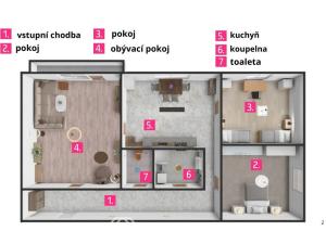 Prodej bytu 3+1, Moravský Krumlov, Sídliště, 59 m2