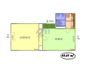 Pronájem bytu 2+1, Ostrava - Moravská Ostrava, Českobratrská, 46 m2