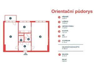 Prodej bytu 2+1, Praha - Letňany, Vítkovická, 48 m2