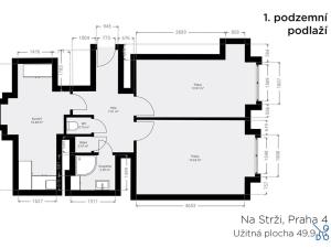 Pronájem bytu 2+1, Praha - Krč, Na strži, 54 m2