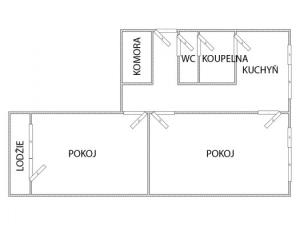 Pronájem bytu 2+1, Chomutov, Palackého, 60 m2