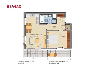 Pronájem bytu 2+kk, Praha - Prosek, Čakovická, 53 m2