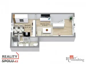 Prodej bytu 2+1, Dalovice - Všeborovice, Dolní, 62 m2