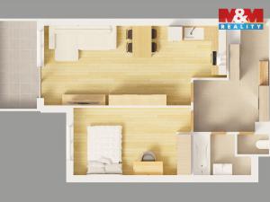 Prodej bytu 2+kk, Praha - Kyje, Pelušková, 52 m2