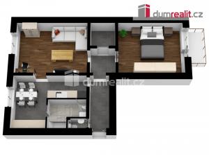 Pronájem bytu 2+1, Břeclav - Poštorná, Budovatelská, 56 m2