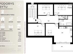 Prodej bytu 4+kk, Brno, Rolencova, 88 m2