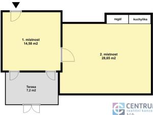 Pronájem kanceláře, Jablonec nad Nisou, Palackého, 52 m2