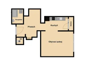 Prodej bytu 1+1, Praha - Podolí, Nedvědovo náměstí, 37 m2