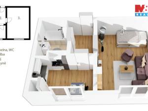 Pronájem bytu 1+1, Hradec Králové - Nový Hradec Králové, Jana Masaryka, 34 m2