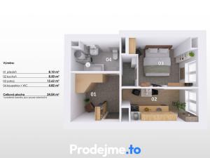 Prodej bytu 1+1, Brno - Ponava, Staňkova, 34 m2