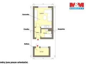 Pronájem bytu 1+kk, Mariánské Lázně - Úšovice, Tepelská, 20 m2