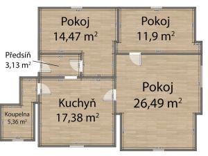 Prodej bytu 3+1, Heřmanova Huť, Tyršova, 72 m2