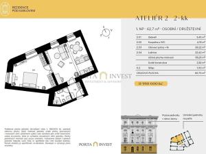 Prodej bytu 2+kk, Praha - Vinohrady, Pod Karlovem, 63 m2