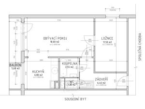 Prodej bytu 2+1, Most, Josefa Suka, 52 m2