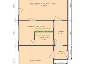 Prodej bytu 2+1, Zliv, Nová, 57 m2