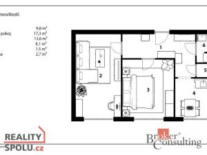 Prodej bytu 2+1, Pardubice - Zelené Předměstí, Devotyho, 55 m2