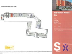 Pronájem bytu 1+kk, Zlín, Mostní, 29 m2