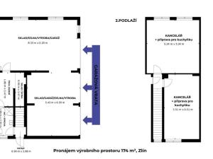 Pronájem skladu, Zlín, U Tescomy, 174 m2