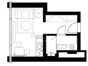 Pronájem bytu 1+kk, Praha - Holešovice, Tusarova, 19 m2