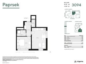Pronájem bytu 2+kk, Praha - Stodůlky, Hábova, 52 m2