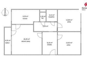 Prodej bytu 3+1, Brno, Oblá, 74 m2