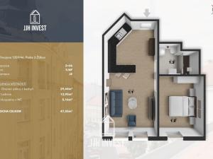 Pronájem bytu 2+kk, Praha - Žižkov, Bořivojova, 48 m2