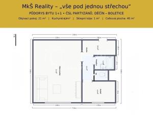 Prodej bytu 1+1, Děčín, Čsl. partyzánů, 36 m2