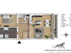 Prodej bytu 3+kk, Praha - Žižkov, Přemyslovská, 76 m2