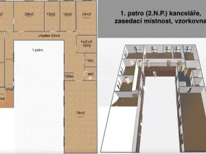 Pronájem kanceláře, Jirny, Tovární, 281 m2