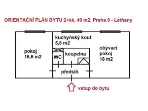 Pronájem bytu 2+kk, Praha - Letňany, Dudkova, 49 m2