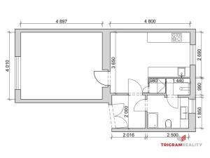 Pronájem bytu 2+kk, Hradec Králové, Klumparova, 50 m2