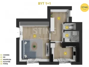 Pronájem bytu 1+1, Ostrava, Živičná, 38 m2