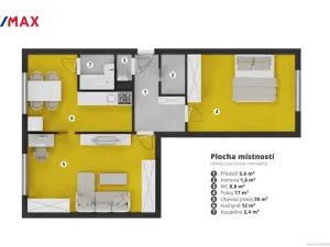 Prodej bytu 2+1, Chlumec, Krušnohorská, 64 m2