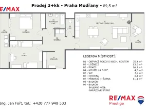 Prodej bytu 3+kk, Praha - Modřany, Zlochova, 89 m2