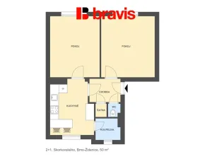 Pronájem bytu 2+1, Brno - Židenice, Skorkovského, 50 m2