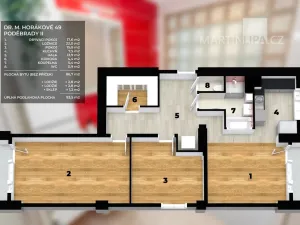 Prodej bytu 3+1, Poděbrady - Poděbrady II, Dr. Horákové, 83 m2