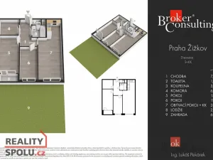 Pronájem bytu 4+kk, Praha - Žižkov, V zahrádkách, 72 m2