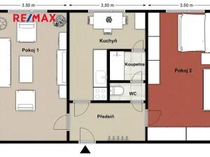 Prodej bytu 2+1, Plzeň, Majakovského, 60 m2