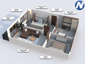 Prodej bytu 3+1, Volary, Sídl. Míru, 67 m2