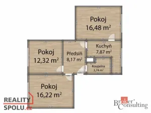 Prodej bytu 3+1, Plzeň - Skvrňany, Křimická, 68 m2