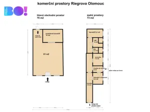 Pronájem kanceláře, Olomouc, Riegrova, 174 m2