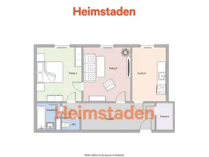 Pronájem bytu 2+1, Ostrava - Poruba, Bohuslava Martinů, 53 m2